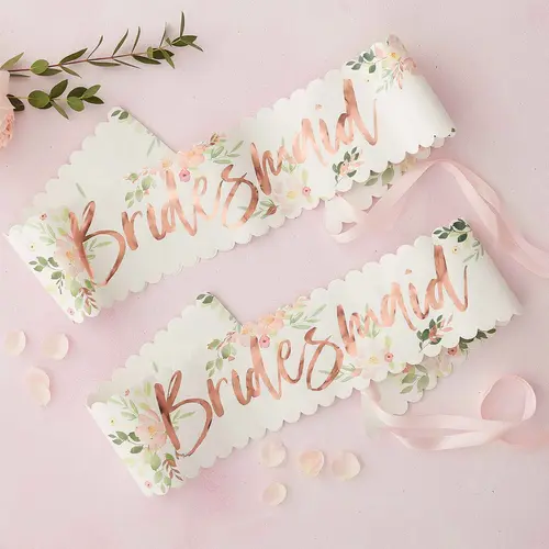 Floral Hen Party Bridesmaid Sash